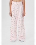 Брюки мишки с цветами на розовом