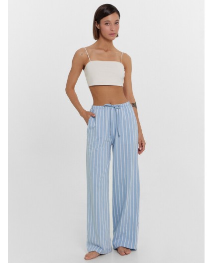 Брюки полоска на голубом