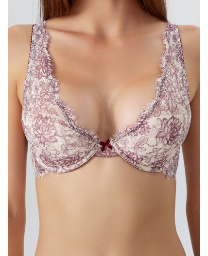 Бюстгальтер бордовая абстракция