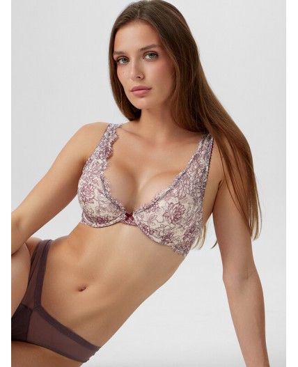 Бюстгальтер бордовая абстракция