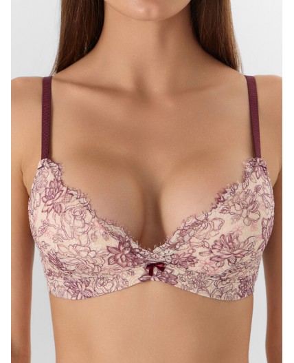 Бюстгальтер бордовая абстракция