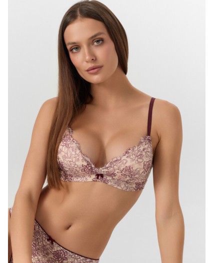 Бюстгальтер бордовая абстракция