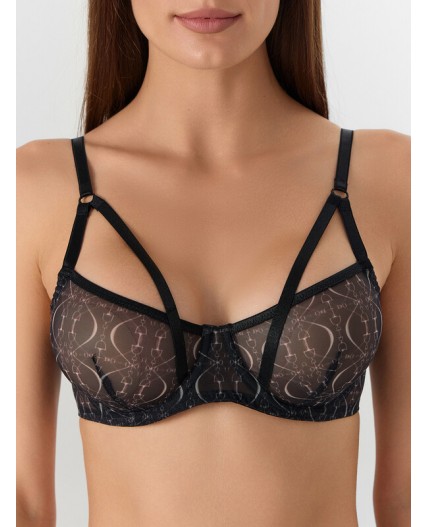 Бюстгальтер узор на черном