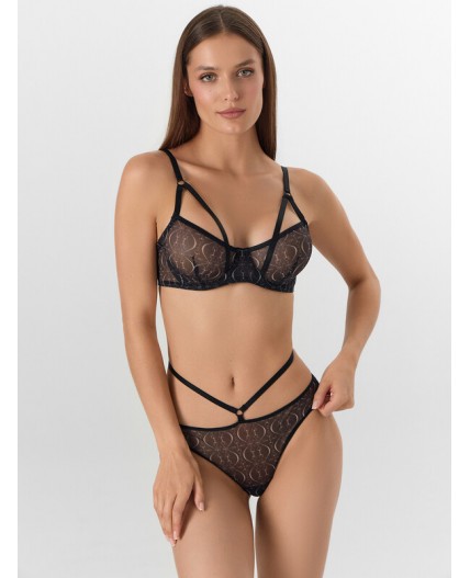 Бюстгальтер узор на черном