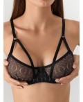 Бюстгальтер узор на черном