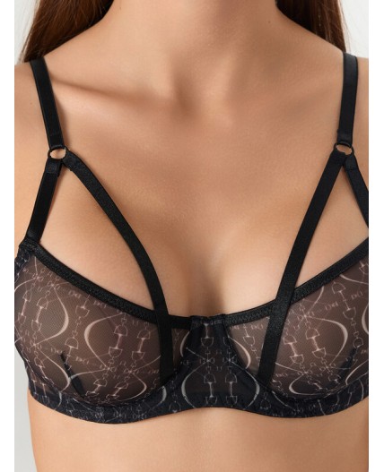 Бюстгальтер узор на черном