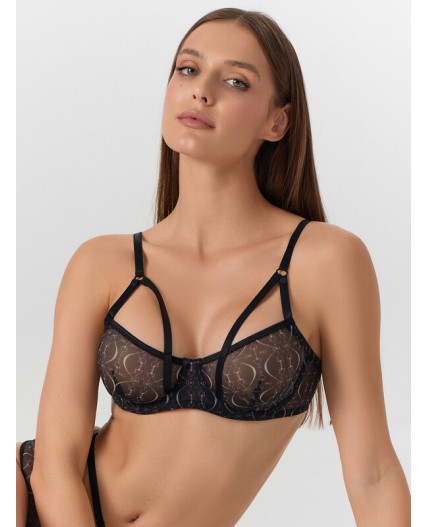 Бюстгальтер узор на черном