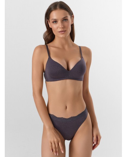 Бюстгальтер т.серый меланж