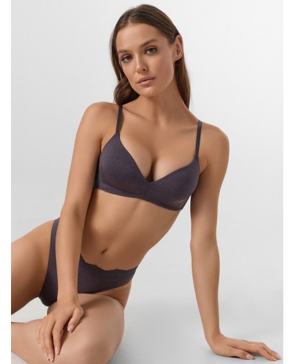 Бюстгальтер т.серый меланж