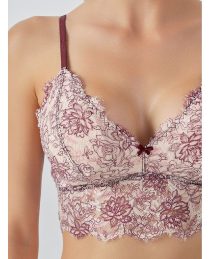 Бюстье бордовая абстракция