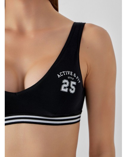 Бюстье черный +печать