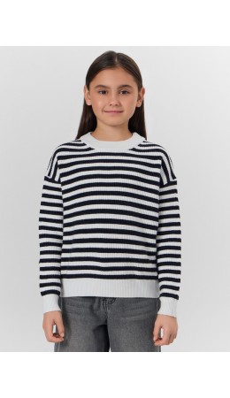 Джемпер черная полоска на белом