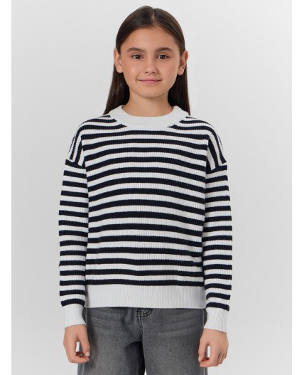 Джемпер черная полоска на белом