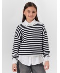 Джемпер черная полоска на белом