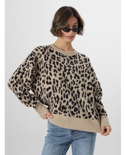 Джемпер светлый леопард