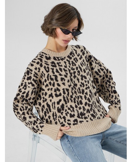 Джемпер светлый леопард