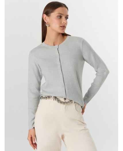 Кардиган серый меланж