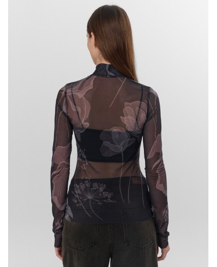 Джемпер цветы на черном