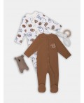 Комбинезон печеньки/молочко на молочном +песочный