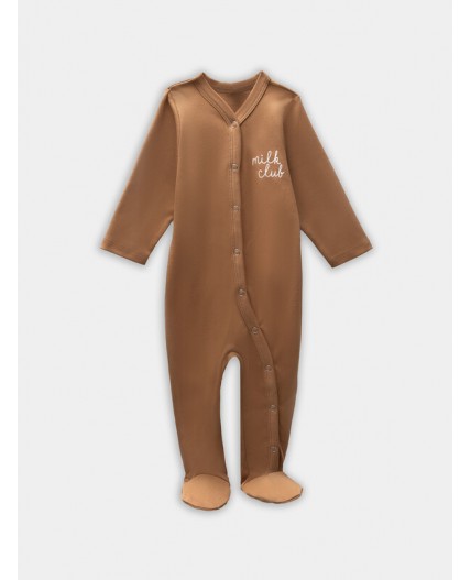 Комбинезон печеньки/молочко на молочном +песочный