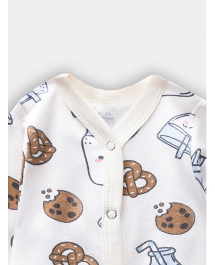 Комбинезон печеньки/молочко на молочном +песочный