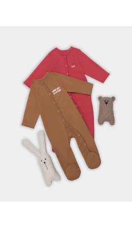 Комбинезон песочный +кисельный +печать