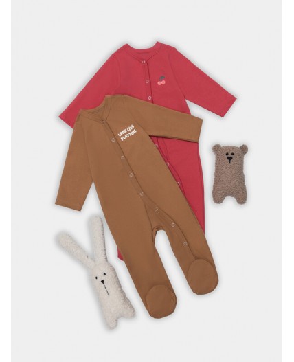 Комбинезон песочный +кисельный +печать