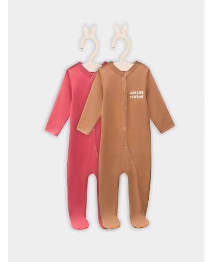 Комбинезон песочный +кисельный +печать