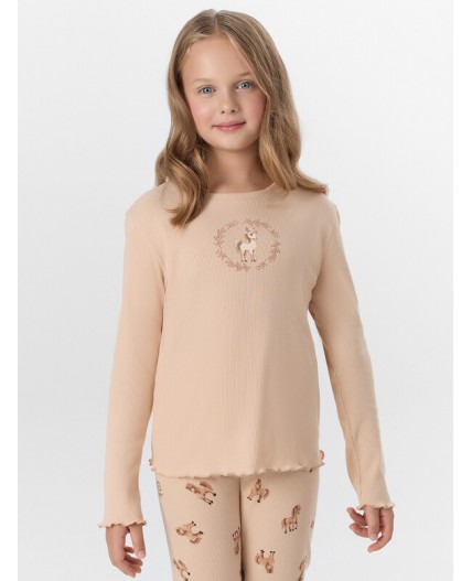 Комплект бежевый +лошадки на бежевом