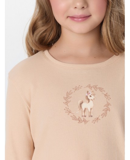 Комплект бежевый +лошадки на бежевом