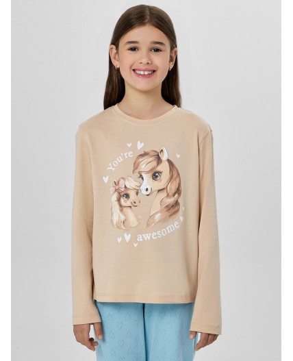 Комплект бежевый +сердечки на голубом