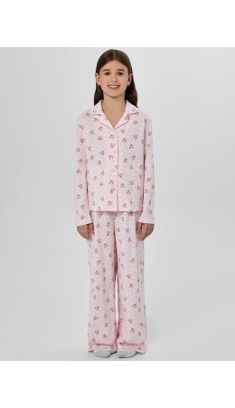 Комплект мишки с цветами на розовом