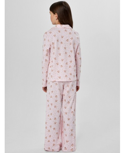 Комплект мишки с цветами на розовом