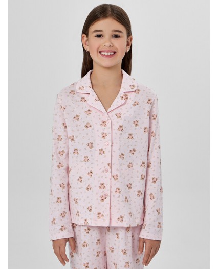 Комплект мишки с цветами на розовом