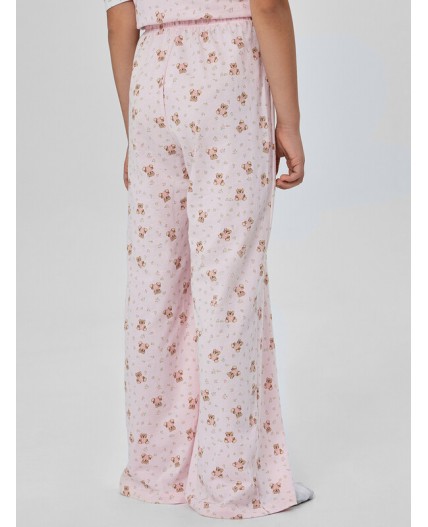 Комплект мишки с цветами на розовом