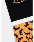Комплект черный +летучие мыши на оранжевом