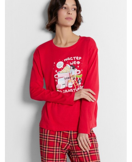 Комплект красный +красная клетка