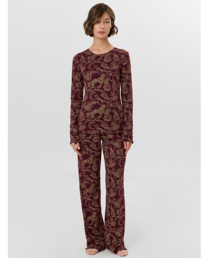 Комплект золотые олени на бордо