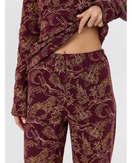 Комплект золотые олени на бордо