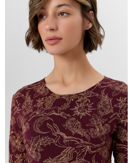 Комплект золотые олени на бордо