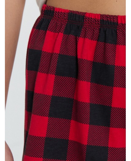 Комплект белый +красно -черная клетка