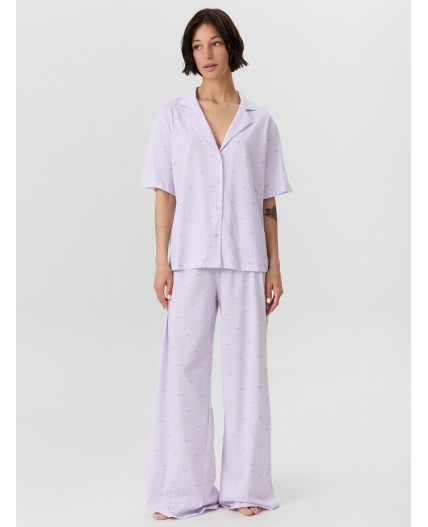 Пижама бантики на лиловой полоске