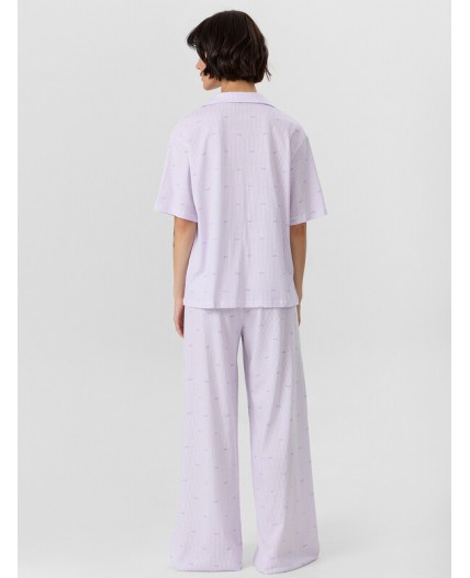 Пижама бантики на лиловой полоске