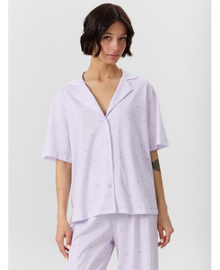 Пижама бантики на лиловой полоске