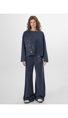 Комплект ACID WASH серо -синий +печать