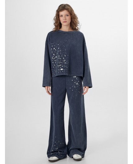 Комплект ACID WASH серо -синий +печать