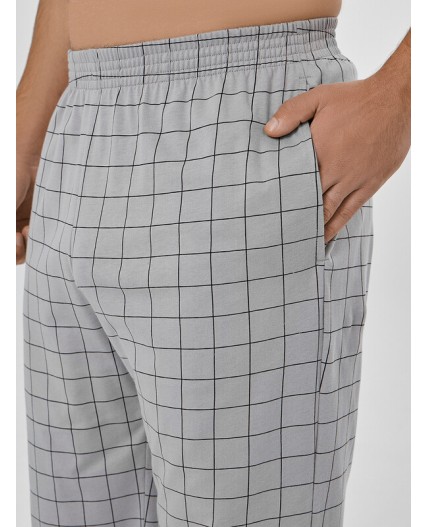 Комплект серый меланж 4306-А +черная клетка на сером