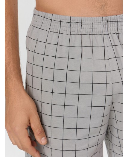 Комплект серый меланж 4306-А +черная клетка на сером