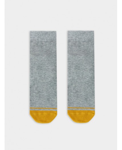 Носки серый меланж /горчичный