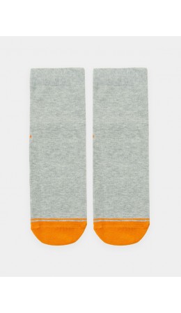 Носки серый меланж /оранжевый